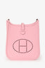 Hermès 2025 Rose Sakura Clemence Leather Evelyne TPM Crossbody