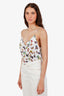 L'Agence Silk Butterfly Printed Strappy Bodysuit Size M
