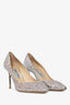 Jimmy Choo Pink/Silver Sparkly Heels Size 38.5