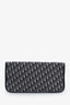 Christian Dior Blue Canvas Oblique Jacquard Fold Over Clutch