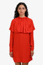 Zadig & Voltaire Red Silk Z Pattern Long Sleeve Mini Dress Size XS