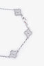 Van Cleef & Arpels 18K White Gold Diamond 6-Motif Sweet Alhambra Bracelet