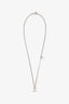 Pre-loved Chanel™ Silver/White CC Pearl Necklace