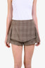 Givenchy Brown Check Mini Skort Size 34