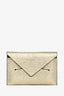 Moynat Gold/Burgundy Leather Envelope Card Holder