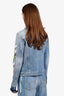 Off-White Blue Cotton Virgil Abloh 2017 Diagonal Roses Denim Jacket Size S