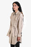 Joie Beige Cotton Ruffle Trim Detail Belted Light Trench Coat Size Small