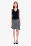 Thom Browne Grey/White Wool Dropped Pleated Stripe Mini Skirt Size 4