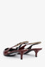 Gucci Red Patent Chain-Embellished Signoria 45MM Slingback Pumps Size 42