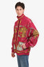 Gucci Pink/Yellow Baroque Sellier Print Nylon Windbreaker Jacket Size Large Mens