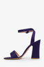 Gianvito Rossi Purple Satin Ankle Strap Tandi Sandals Size 38