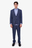 Ralph Lauren Purple Label Blue Linen Silk Single Breasted Two-Piece Suit Size 38/32 Mens