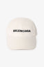 Balenciaga White Cotton Logo Baseball Cap Size L