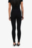 Sandro Black Knit Ribbed Logo Leggings Estimated Size S