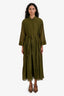 Max Mara Green Shirt Maxi Long Sleeve Dress Size 46