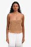 Staud Camel Cotton Blend Woven Knit 'Haze' Tank Top Size S
