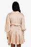Zimmermann Peach Silk Long Sleeve Mini Dress Size 0