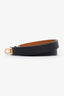 Hermès Black Leather Kelly Double Tour Bracelet GHW