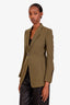 Rick Owens FW18 Green Wool Single Breasted Blazer Size 2
