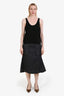 Sacai 2024 Dark Blue Denim Panel Midi Skirt Size 2