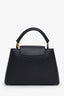 Louis Vuitton 2017 Black Taurillon Leather Capucines BB Top Handle Bag with Strap