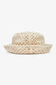 Christian Dior Cream Crochet Logo Bucket Hat Size 58