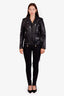 Balmain Black Gold Zipper Detail Skinny Jeans Size 40