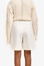 Max Mara White Linen High Waisted Shorts Size 2