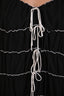 Mirror Palais Black/White Silk Ruffle Tunnel Gown Shell Mini Dress Size XXL