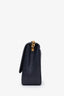 Saint Laurent Navy Leather Medium Vicky Matelasse Shoulder Bag