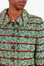 Gucci Green Striped Tweed Blazer Jacket Size 42