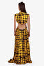Proenza Schouler Yellow/Black Tie-Dye Cut Out Maxi Dress Size 10