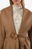 'S Max Mara Beige Wool Cucito A Mano Mid Length Coat Size 0