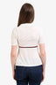 Gucci White Web Detail V-Neck T-Shirt Size S
