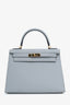 Hermès 2016 Bleu Glacier Epsom Sellier Kelly 28 with Strap