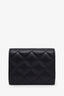 Pre-loved Chanel™ 2024 Black Quilted Lambskin Flap Crystal CC Card Holder Wallet