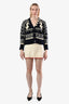 Miu Miu 2020 Cream Wool Logo Knit Mini Skirt Size 38