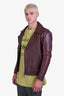 McQ by Alexander McQueen Burgundy Leather Moto Jacket Size 46 Mens
