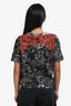 Isabel Marant Black Multicolour Floral Embroidered Short Sleeve Top Size 38