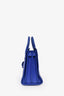 Saint Laurent Blue Grained Leather Baby 'Sac de Jour' Top Handle Bag With Strap