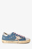 Golden Goose White Suede Light Blue Denim 'Superstar' Sneakers Size 37