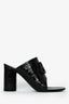 Balenciaga Black Croc-Embossed Oval BB Heeled Sandal Size 40