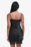 Ermanno Scervino Black Silk Lace Detail Mini Slip Dress Size 40