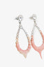 Ottolinger Pink Crystal Embellished Hoop Dipped Earrings