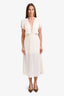 Reformation Off White Deep-V Neck Short Sleeve Midi Dress Size S