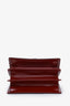 Gucci Red Leather 'Thiara' Bamboo Top Handle Bag With Chain