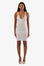 Helmut Lang Cream Cotton Mesh Paneled Sleeveless Mini Dress Size 6