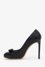 Salvatore Ferragamo Black Leather Bow Accent Pumps Size 8.5