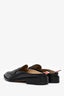 Thom Browne Black Leather Varsity Penny Loafer Mules Size 8.5 Men's
