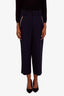 Chloe Black Silk Blend Wide Leg Cropped Trousers Size 38